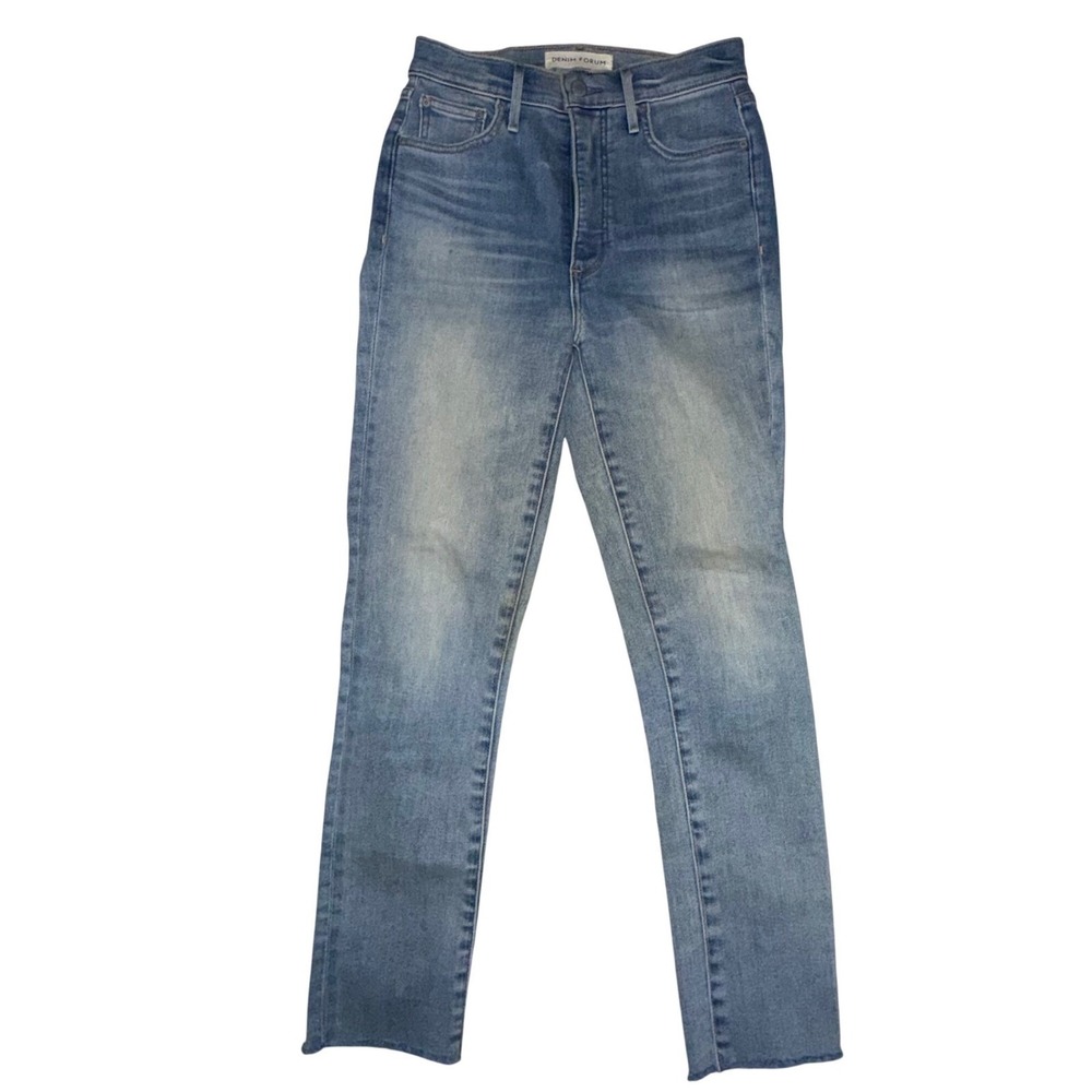Denim Forum Lola High Rise Crop 26 Blue High‎ Rise Raw Hem  Minimalist